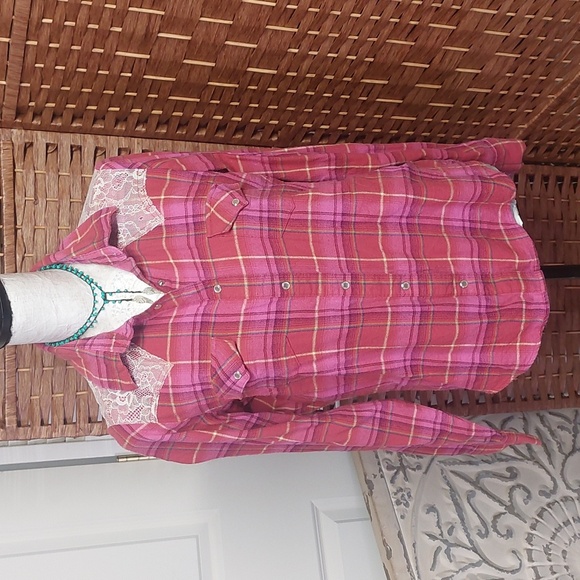 Wrangler Wrancher Shirt, Pink, Size Large - Picture 1 of 11